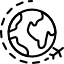 icon of globe of the world showing international trade